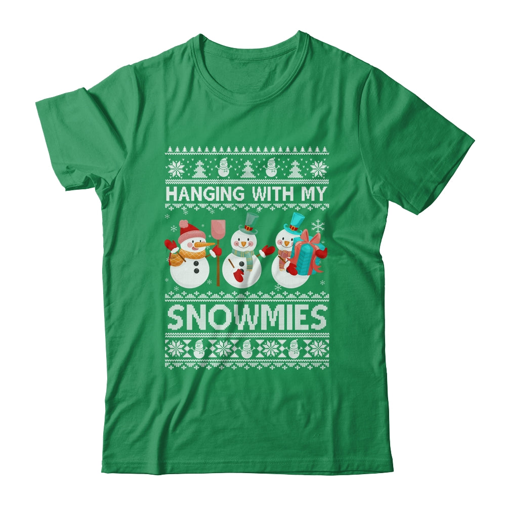Hanging With My Snowmies Snowman Ugly Christmas Shirt & Sweatshirt | siriusteestore