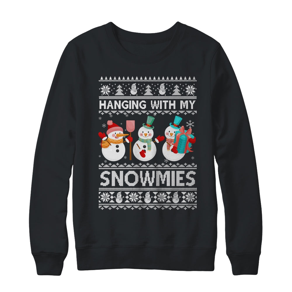 Hanging With My Snowmies Snowman Ugly Christmas Shirt & Sweatshirt | siriusteestore