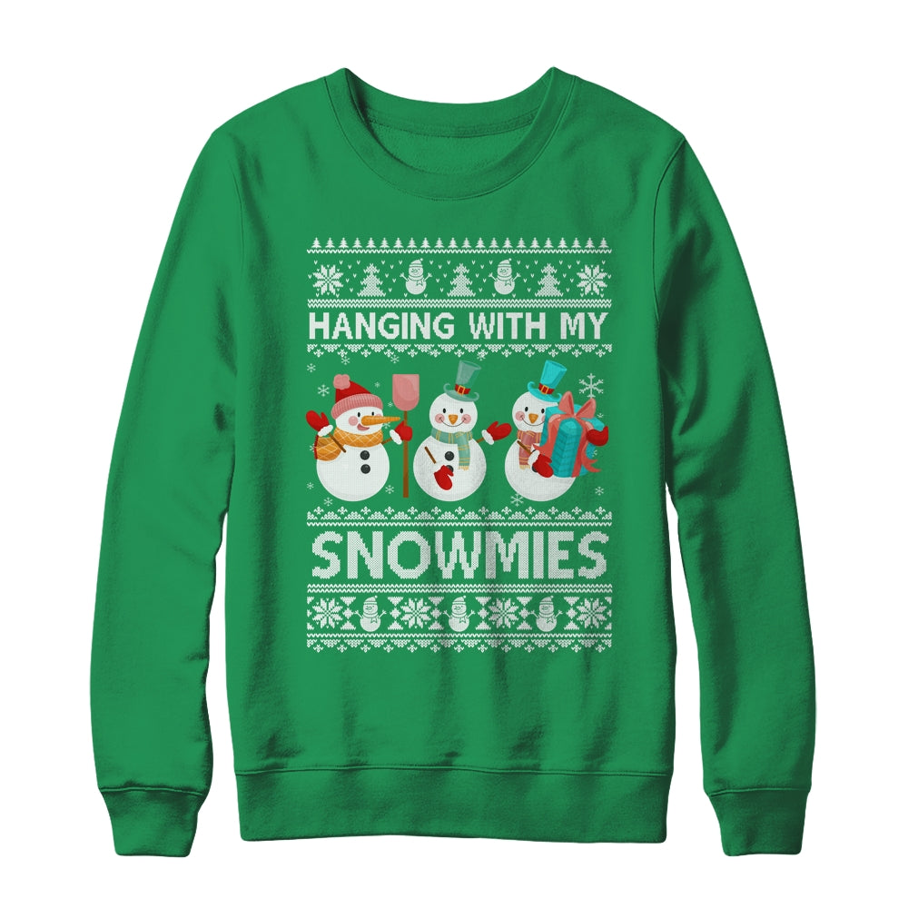 Hanging With My Snowmies Snowman Ugly Christmas Shirt & Sweatshirt | siriusteestore