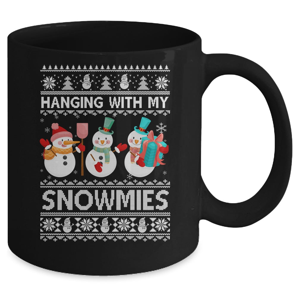 Hanging With My Snowmies Snowman Ugly Christmas Mug | siriusteestore