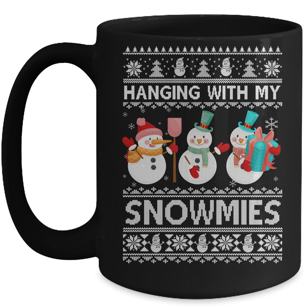 Hanging With My Snowmies Snowman Ugly Christmas Mug | siriusteestore