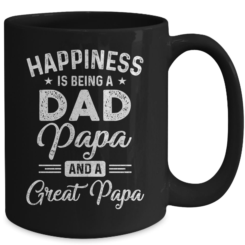 Happiness Is Being A Dad Papa And Great Papa Mug | siriusteestore
