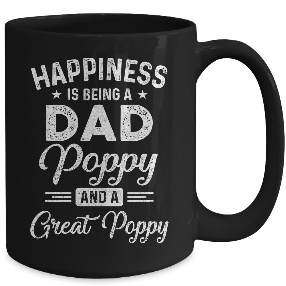 Happiness Is Being A Dad Poppy And Great Poppy Mug | siriusteestore