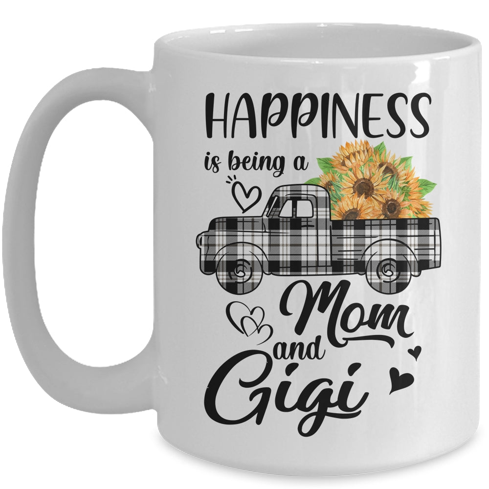 Happiness Is Being A Mom And Gigi Sunflower Mug | siriusteestore