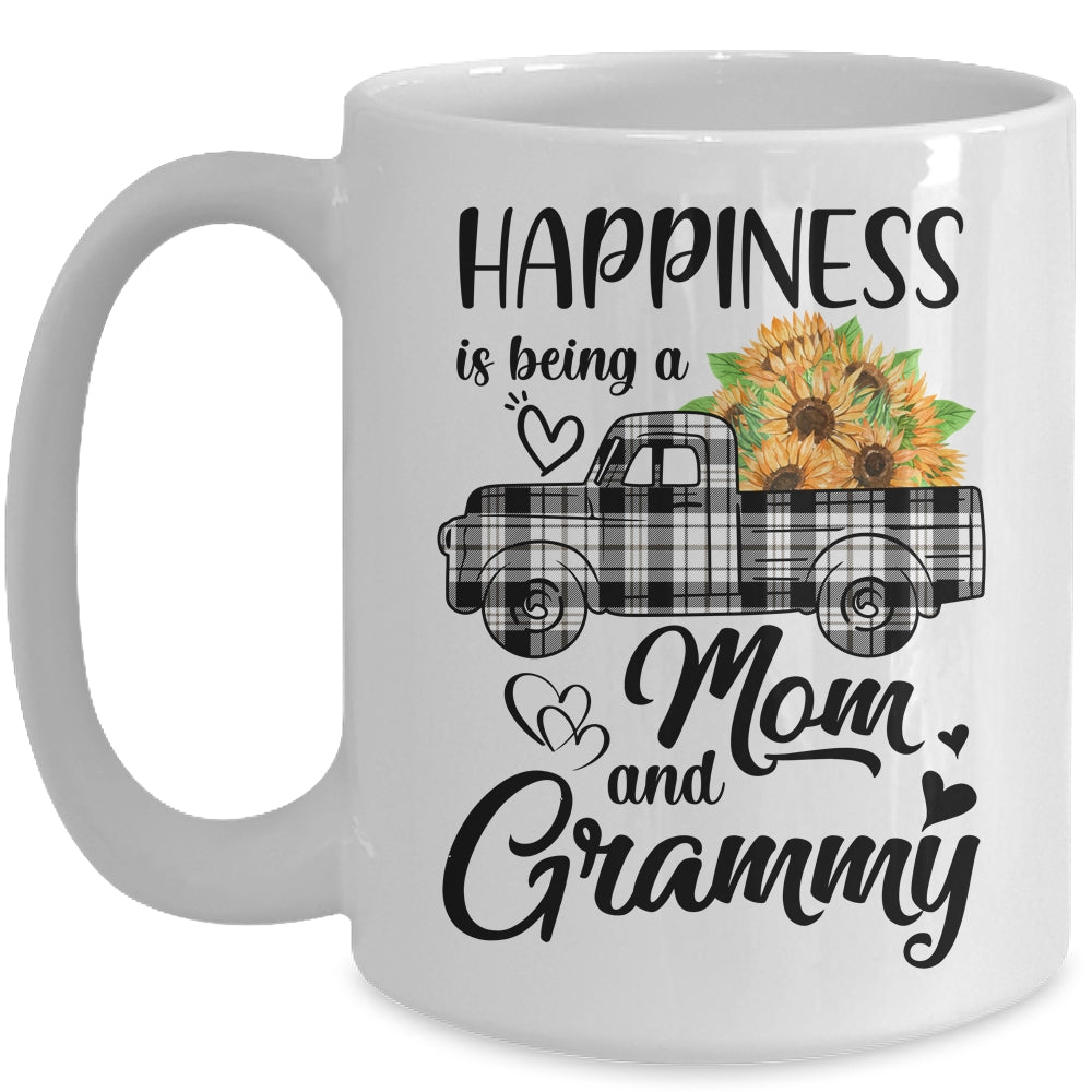 Happiness Is Being A Mom And Grammy Sunflower Mug | siriusteestore