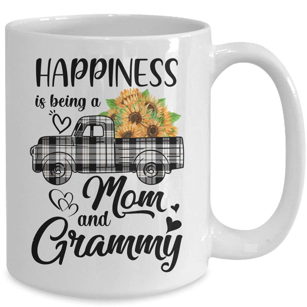 Happiness Is Being A Mom And Grammy Sunflower Mug | siriusteestore