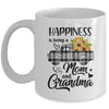 Happiness Is Being A Mom And Grandma Sunflower Mug | siriusteestore
