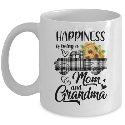 Happiness Is Being A Mom And Grandma Sunflower Mug | siriusteestore