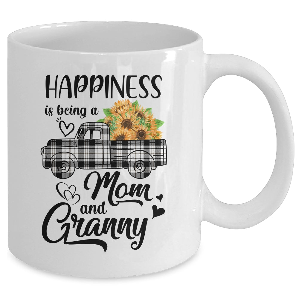 Happiness Is Being A Mom And Granny Sunflower Mug | siriusteestore