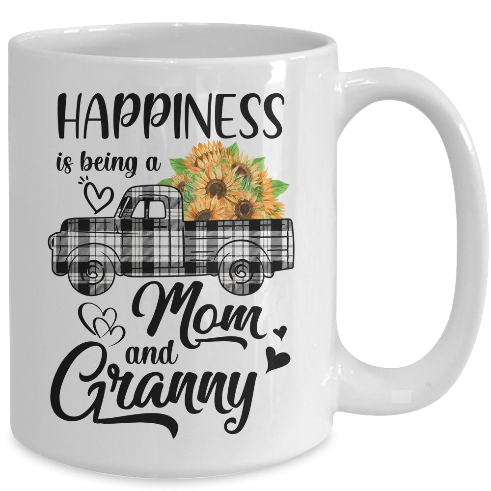 Happiness Is Being A Mom And Granny Sunflower Mug | siriusteestore