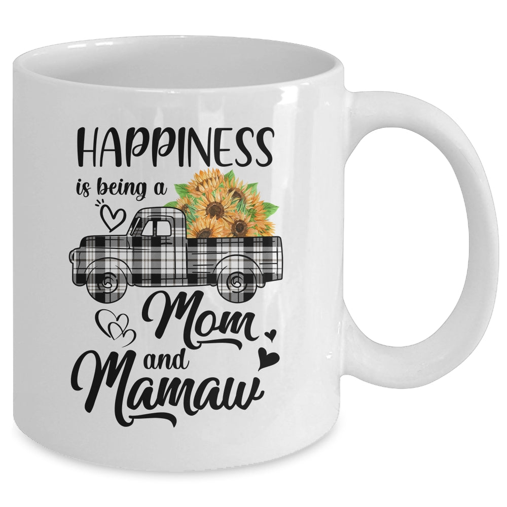 Happiness Is Being A Mom And Mamaw Sunflower Mug | siriusteestore