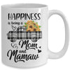 Happiness Is Being A Mom And Mamaw Sunflower Mug | siriusteestore