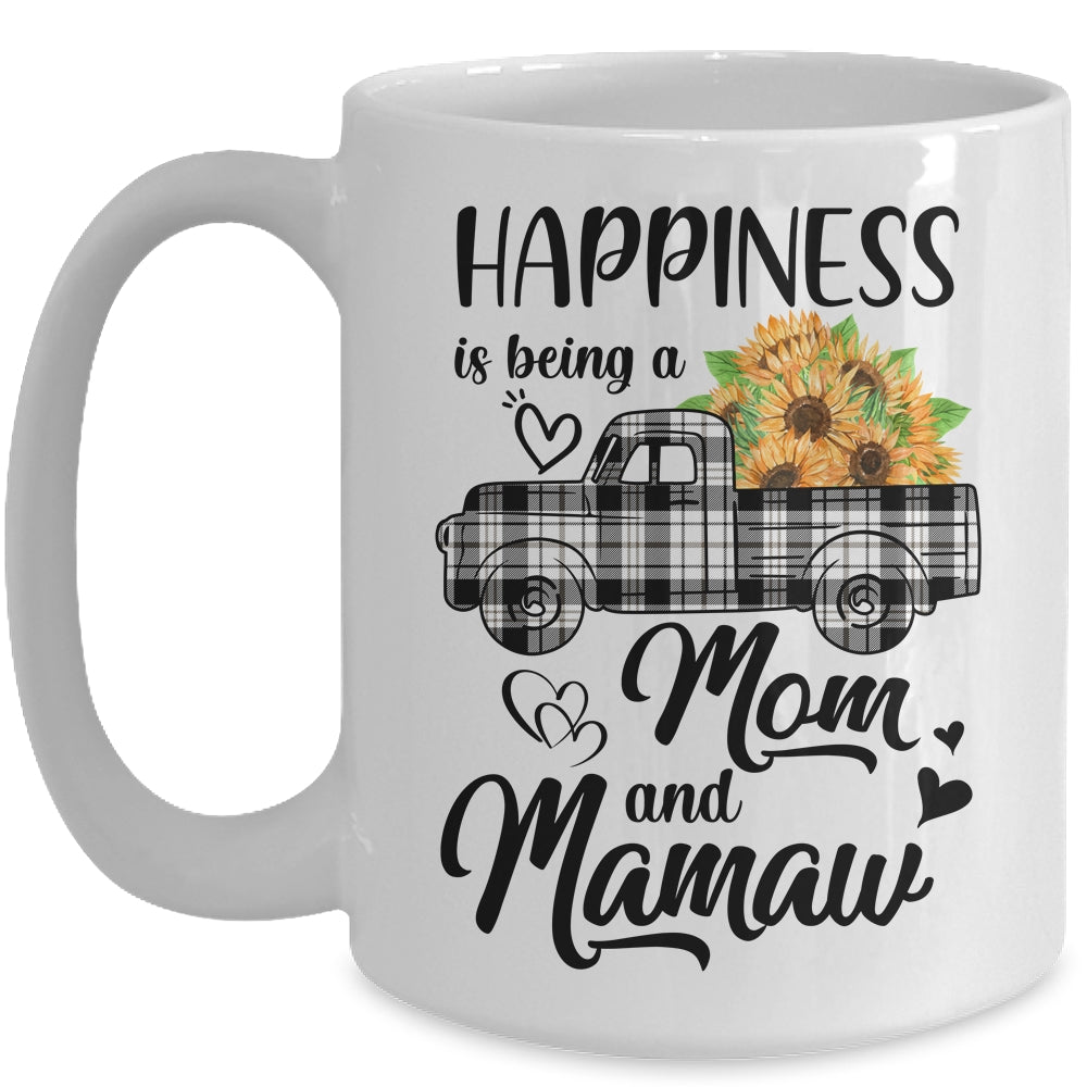 Happiness Is Being A Mom And Mamaw Sunflower Mug | siriusteestore
