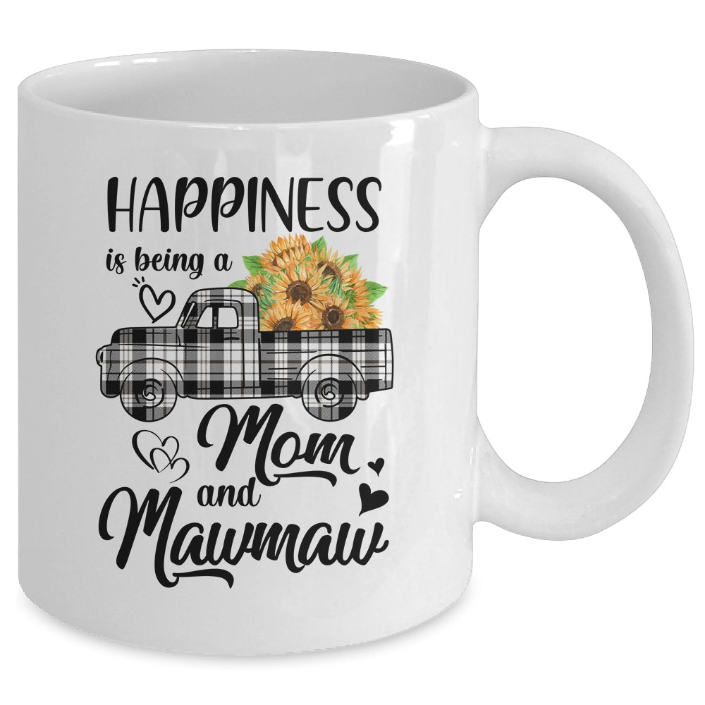 Happiness Is Being A Mom And MawMaw Sunflower Mug | siriusteestore