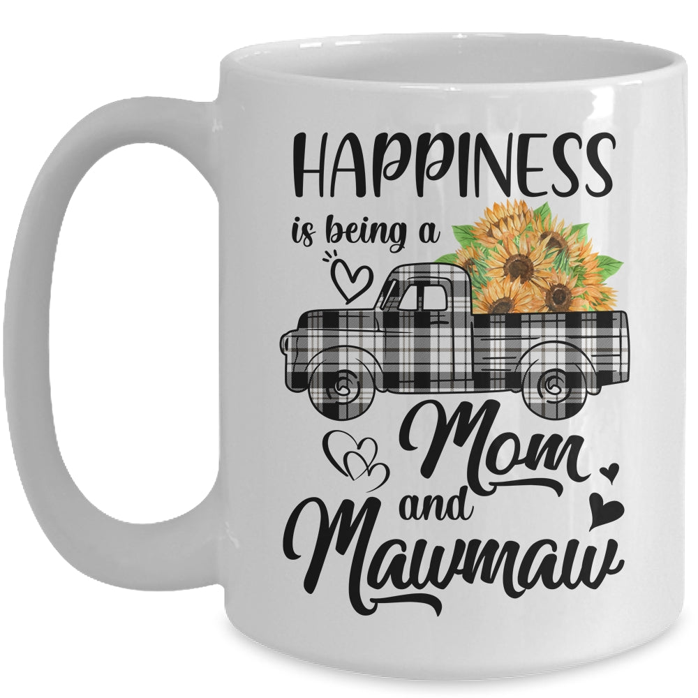 Happiness Is Being A Mom And MawMaw Sunflower Mug | siriusteestore