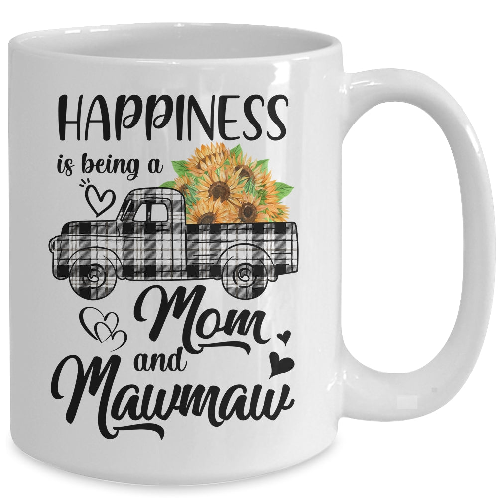 Happiness Is Being A Mom And MawMaw Sunflower Mug | siriusteestore