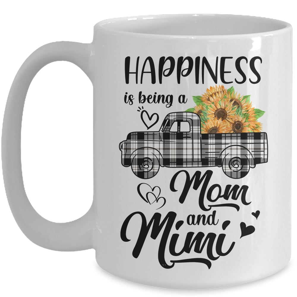 Happiness Is Being A Mom And Mimi Sunflower Mug | siriusteestore