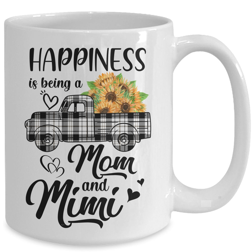 Happiness Is Being A Mom And Mimi Sunflower Mug | siriusteestore
