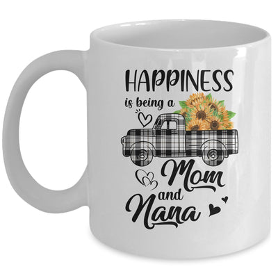 Happiness Is Being A Mom And Nana Sunflower Mug | siriusteestore