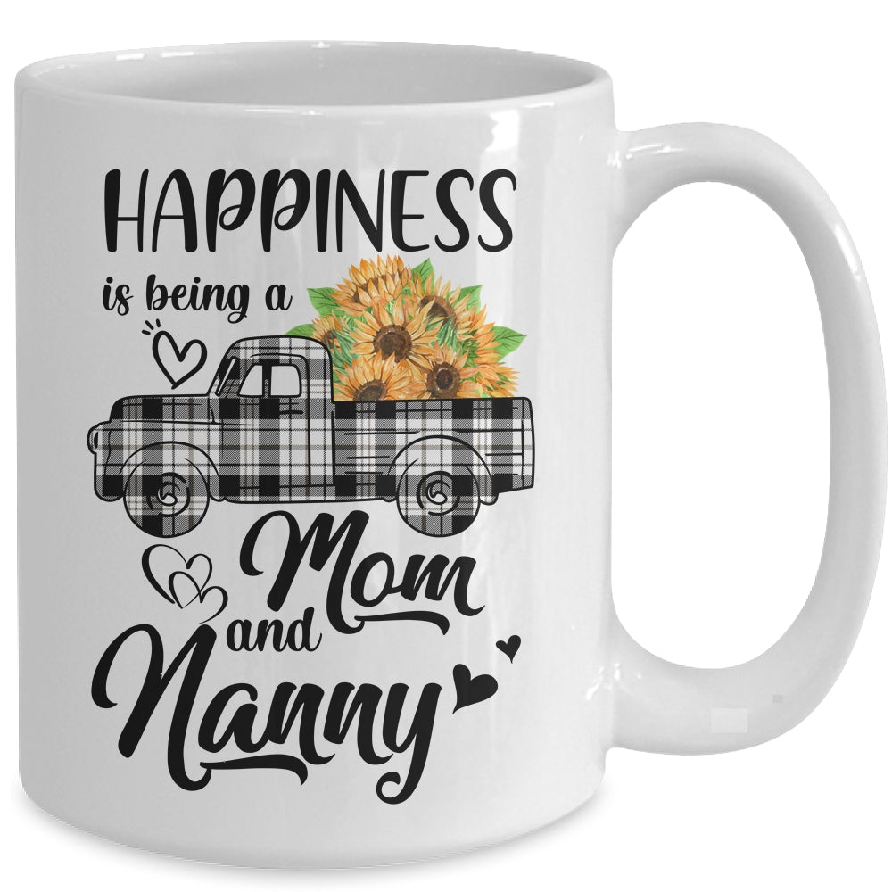 Happiness Is Being A Mom And Nanny Sunflower Mug | siriusteestore