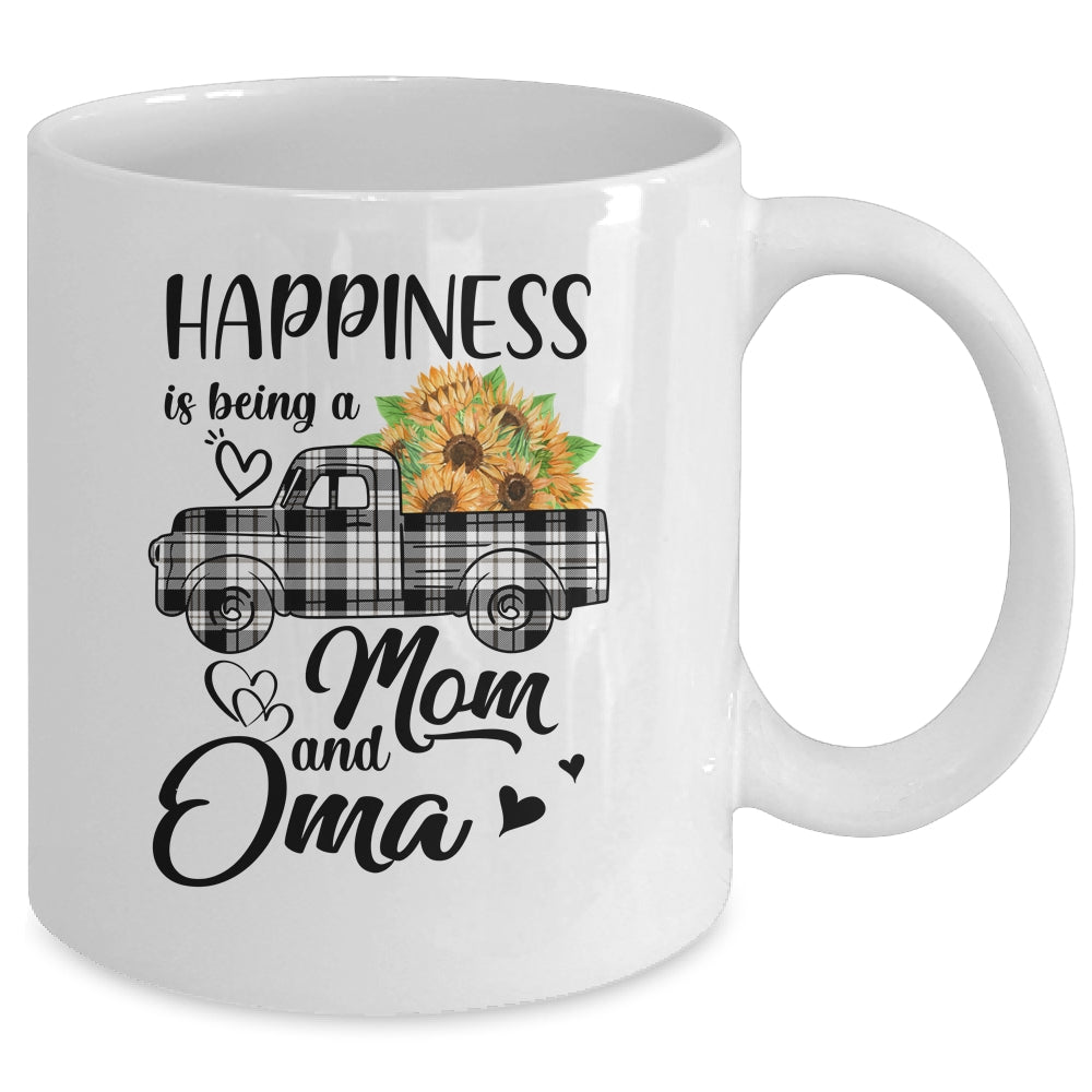Happiness Is Being A Mom And Oma Sunflower Mug | siriusteestore