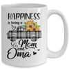 Happiness Is Being A Mom And Oma Sunflower Mug | siriusteestore