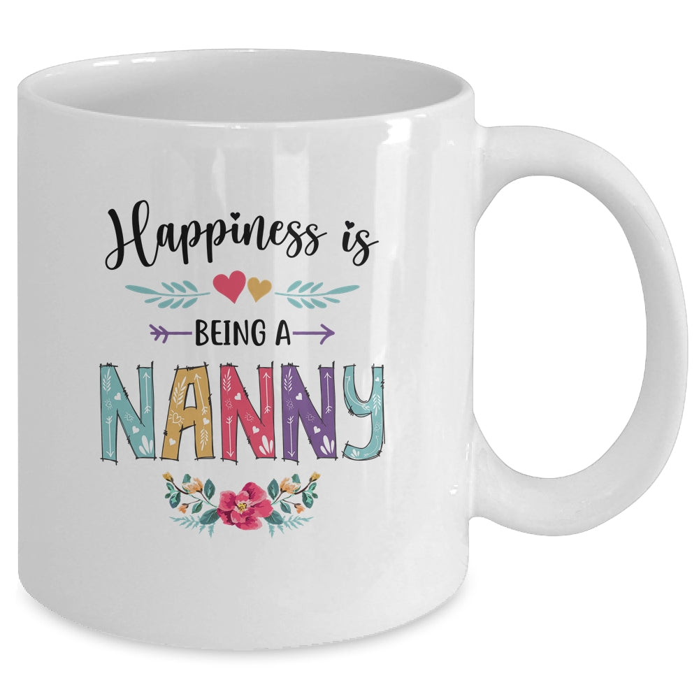 Happiness Is Being A Nanny For The First Time Mothers Day Mug | siriusteestore