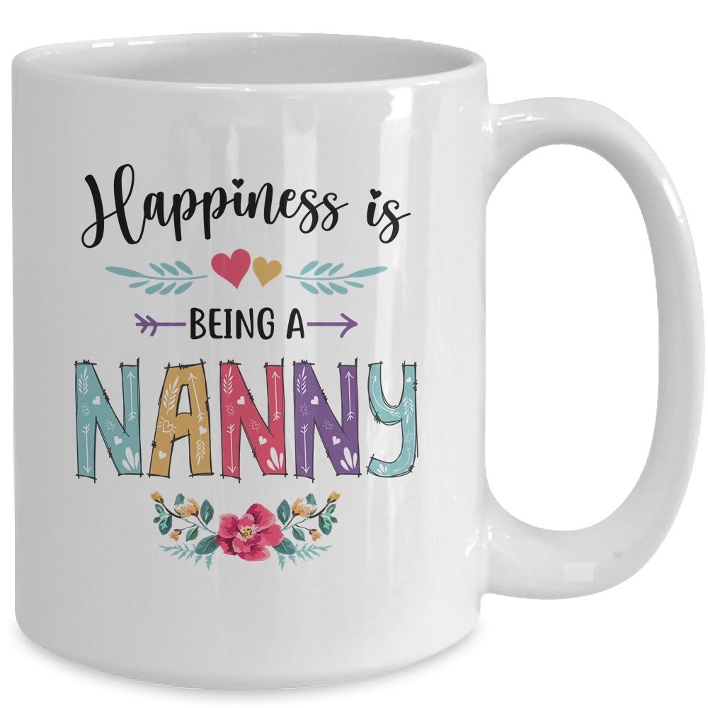 Happiness Is Being A Nanny For The First Time Mothers Day Mug | siriusteestore