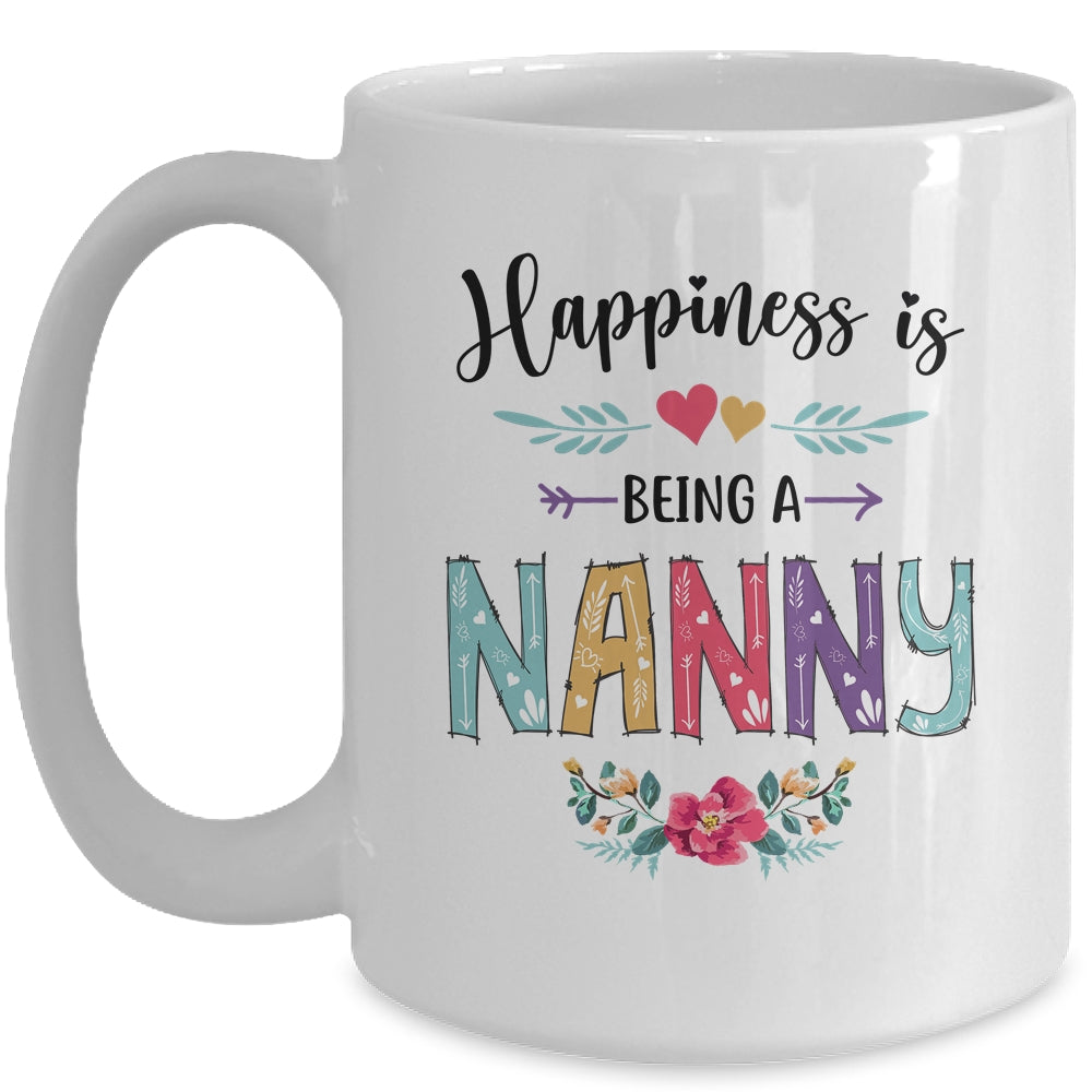 Happiness Is Being A Nanny For The First Time Mothers Day Mug | siriusteestore