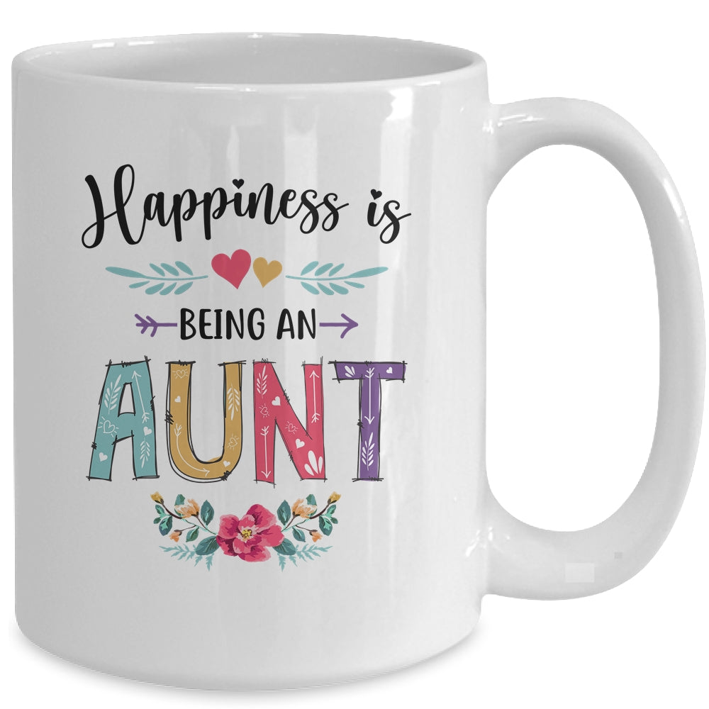 Happiness Is Being An Aunt For The First Time Mothers Day Mug | siriusteestore