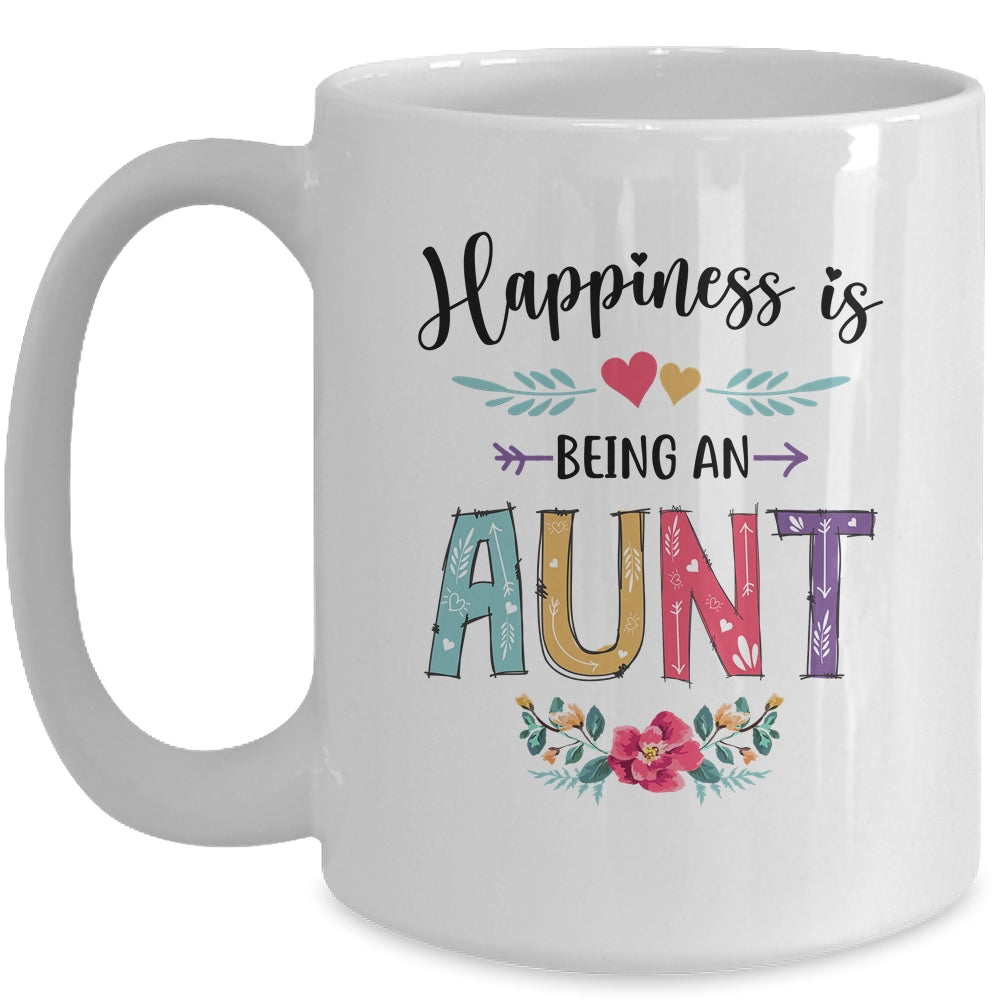 Happiness Is Being An Aunt For The First Time Mothers Day Mug | siriusteestore