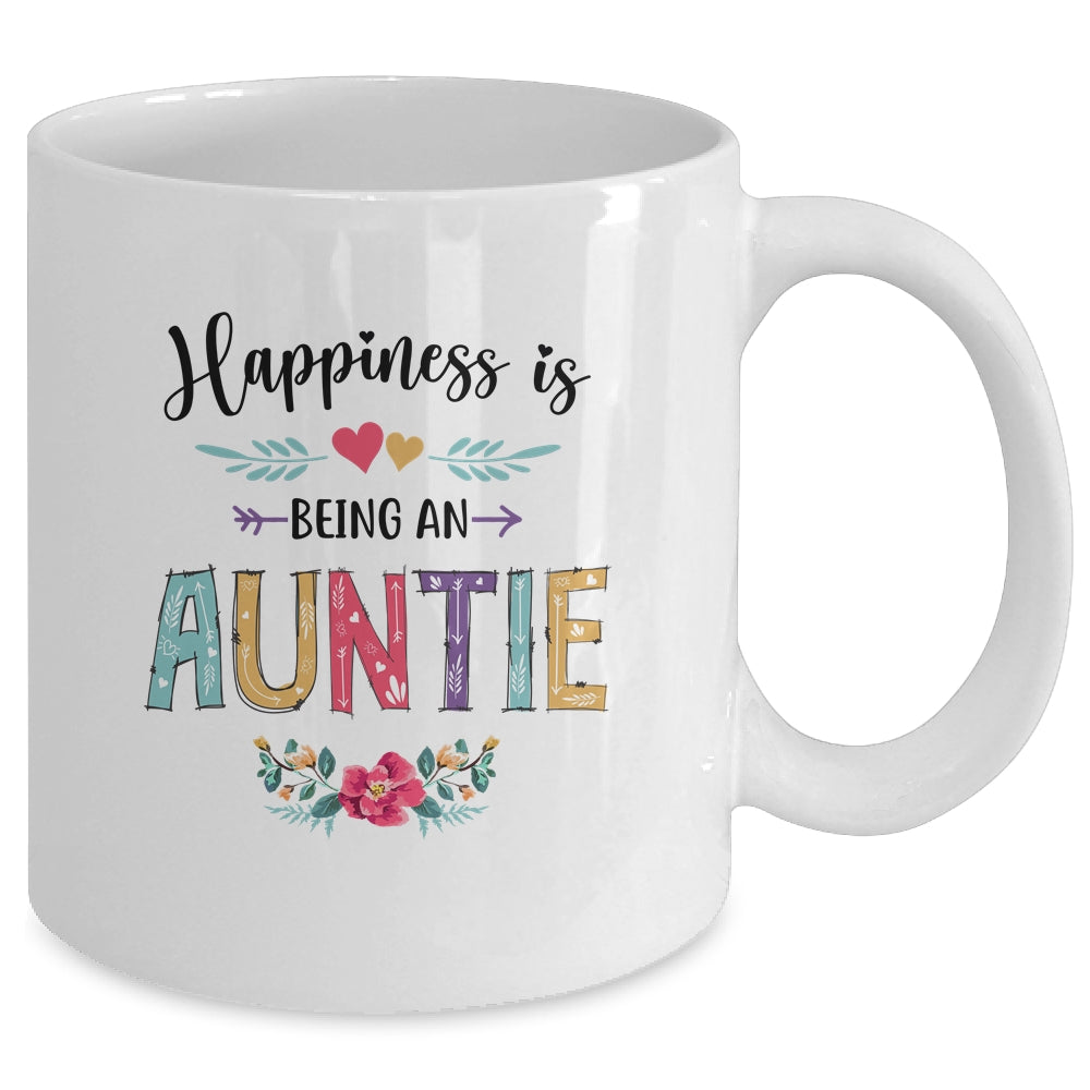 Happiness Is Being An Auntie For The First Time Mothers Day Mug | siriusteestore