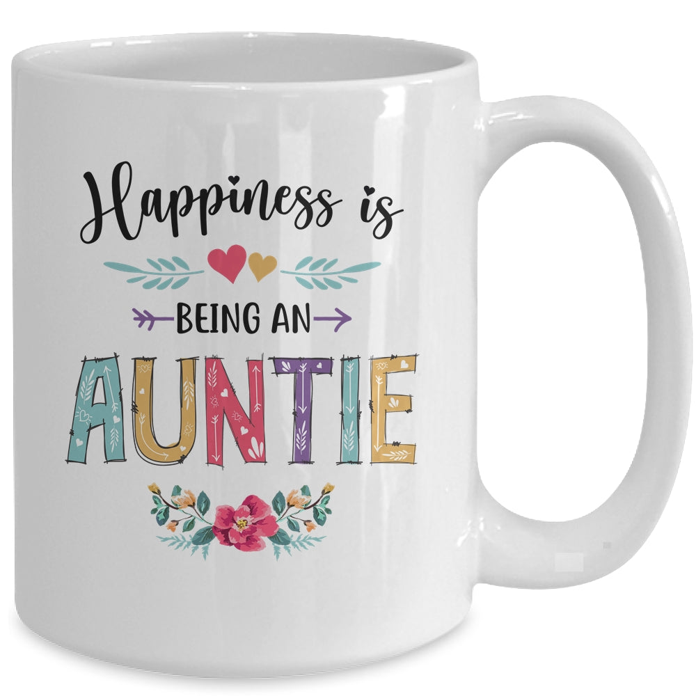 Happiness Is Being An Auntie For The First Time Mothers Day Mug | siriusteestore
