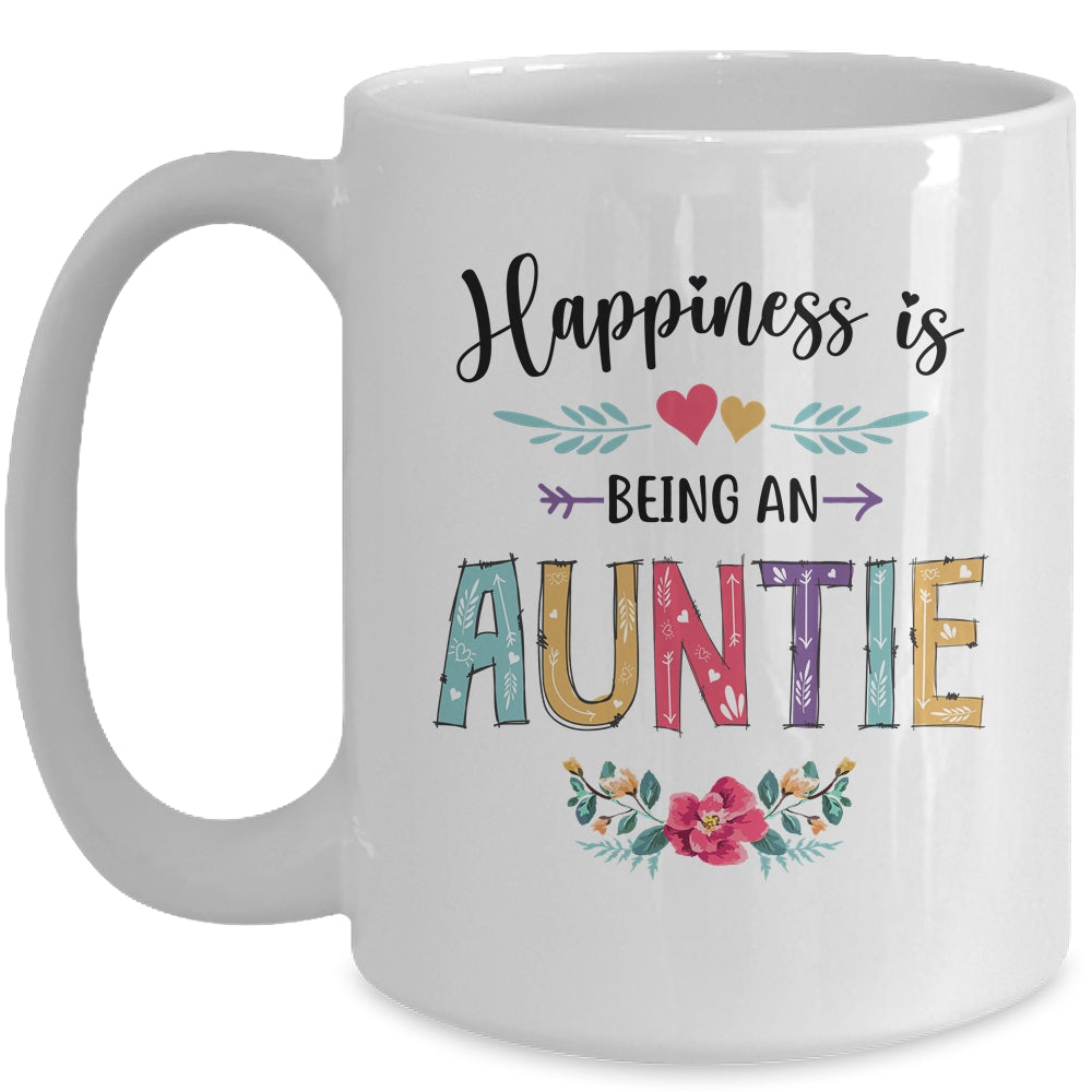 Happiness Is Being An Auntie For The First Time Mothers Day Mug | siriusteestore
