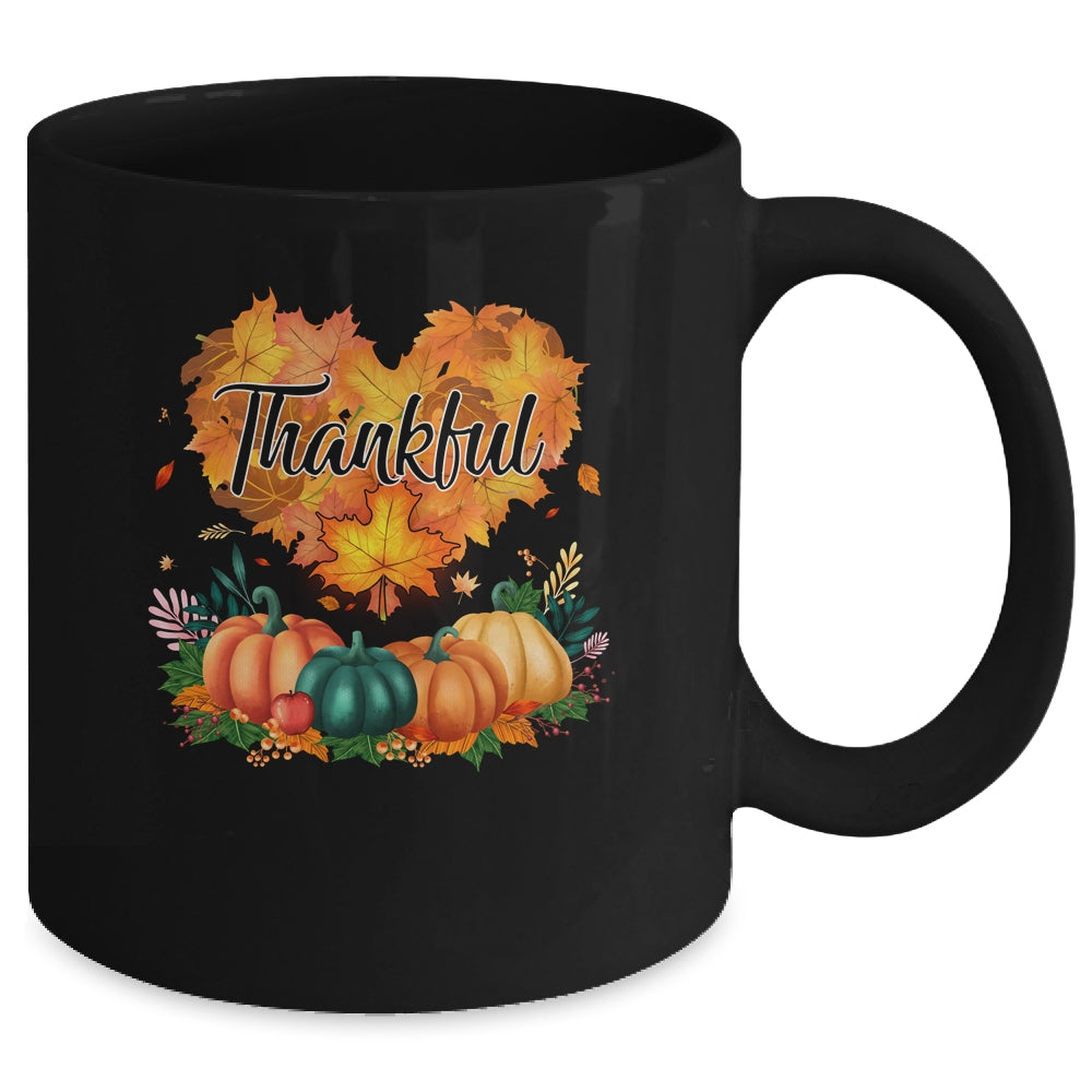 Happpy Thanksgiving Day Autumn Fall Maple Leaves Thankful Mug | siriusteestore