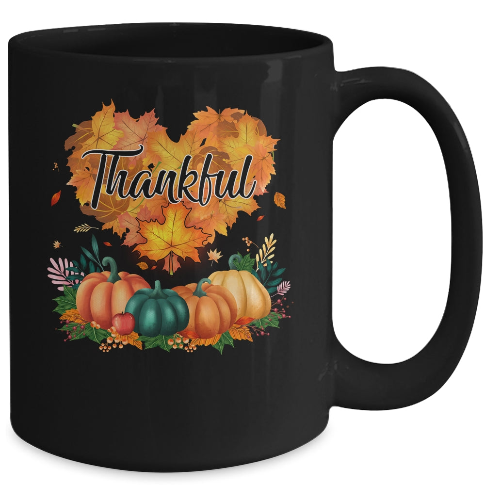 Happpy Thanksgiving Day Autumn Fall Maple Leaves Thankful Mug | siriusteestore
