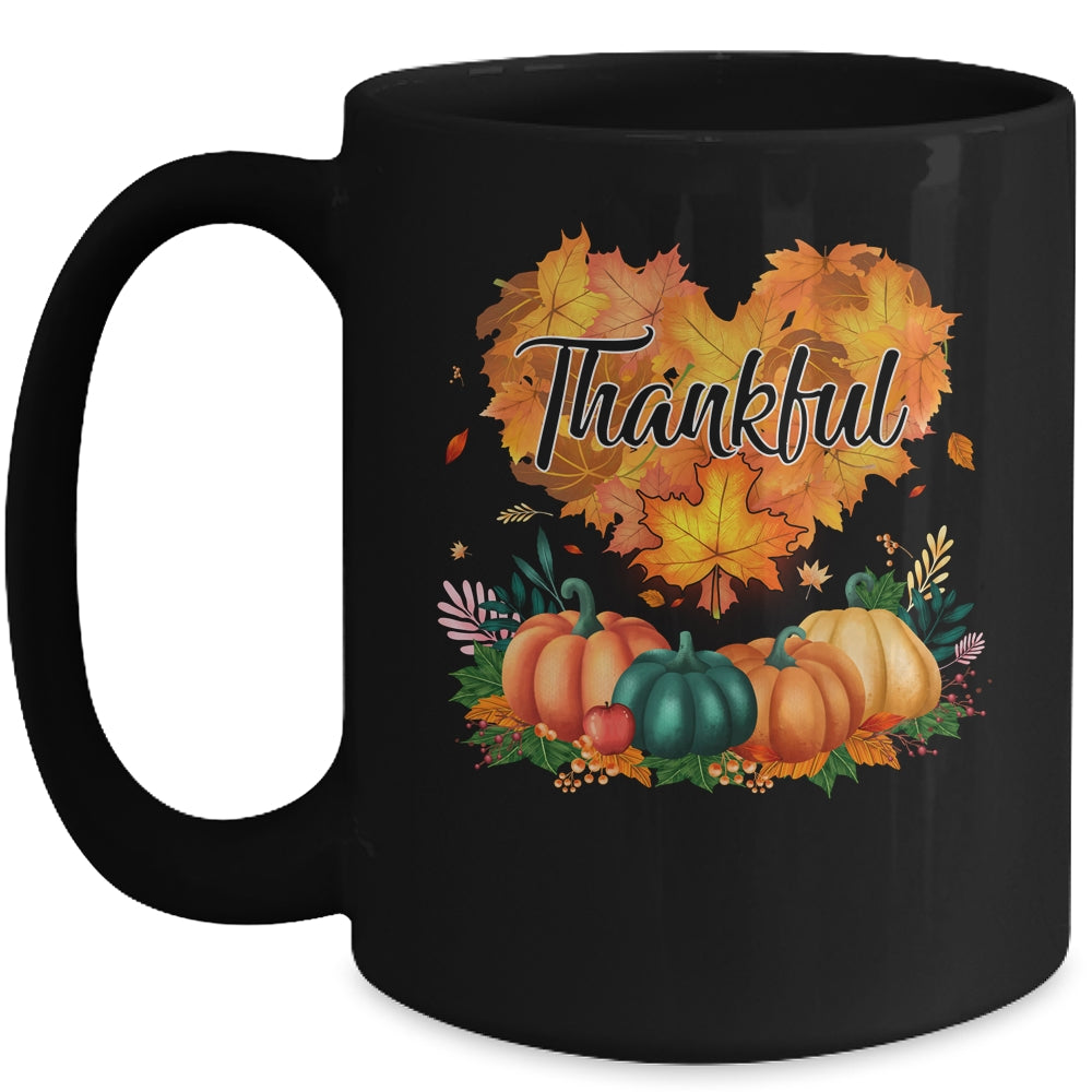 Happpy Thanksgiving Day Autumn Fall Maple Leaves Thankful Mug | siriusteestore