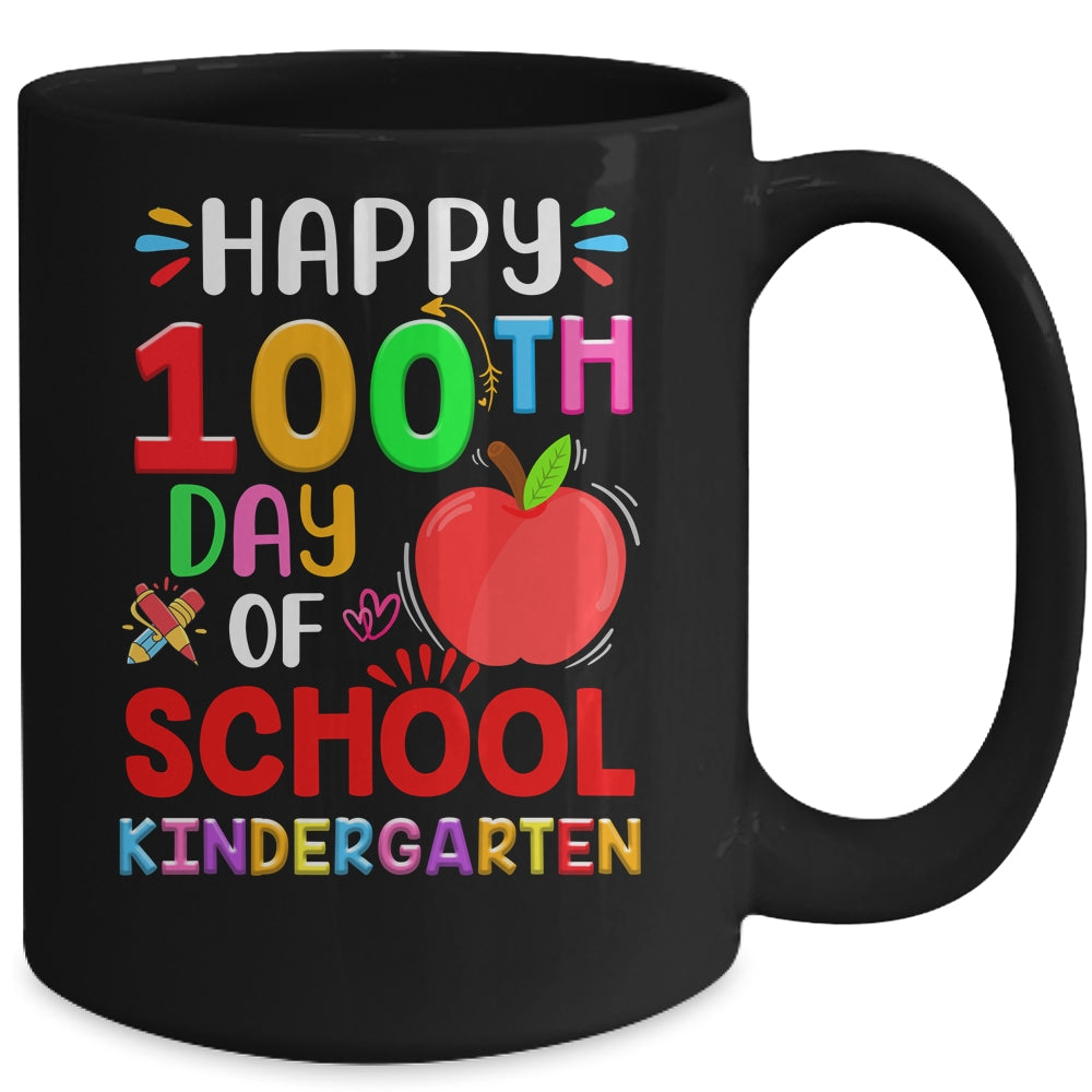 Happy 100th Day Of School Kindergarten Teacher Student Mug | siriusteestore