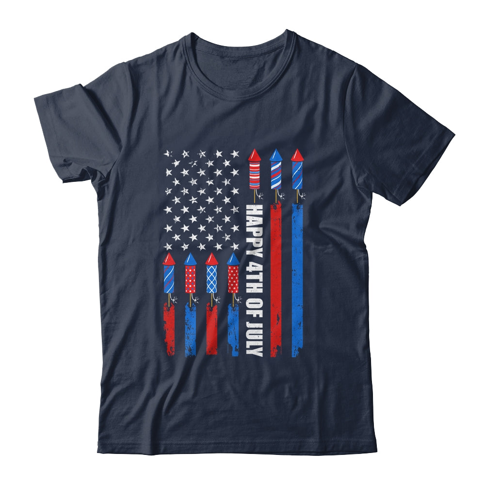 Happy 4th Of July American Flag Fireworks Patriotic Shirt & Tank Top | siriusteestore