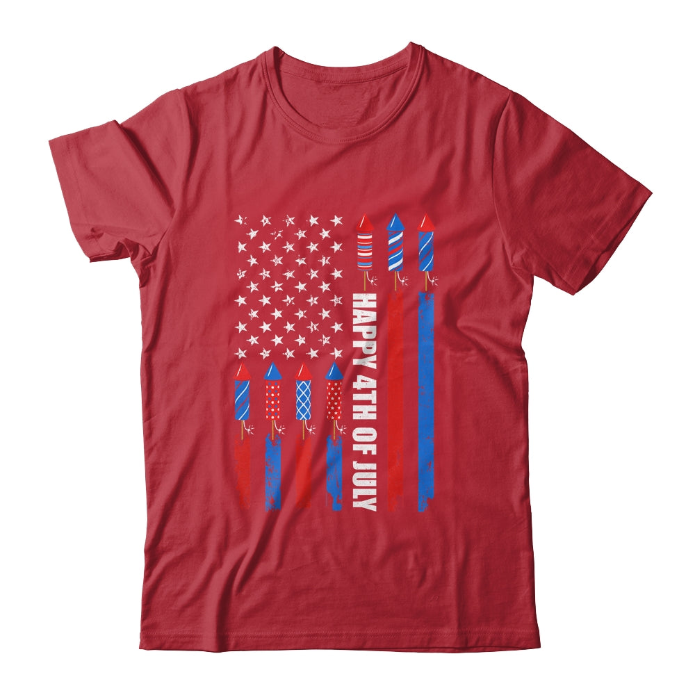 Happy 4th Of July American Flag Fireworks Patriotic Shirt & Tank Top | siriusteestore