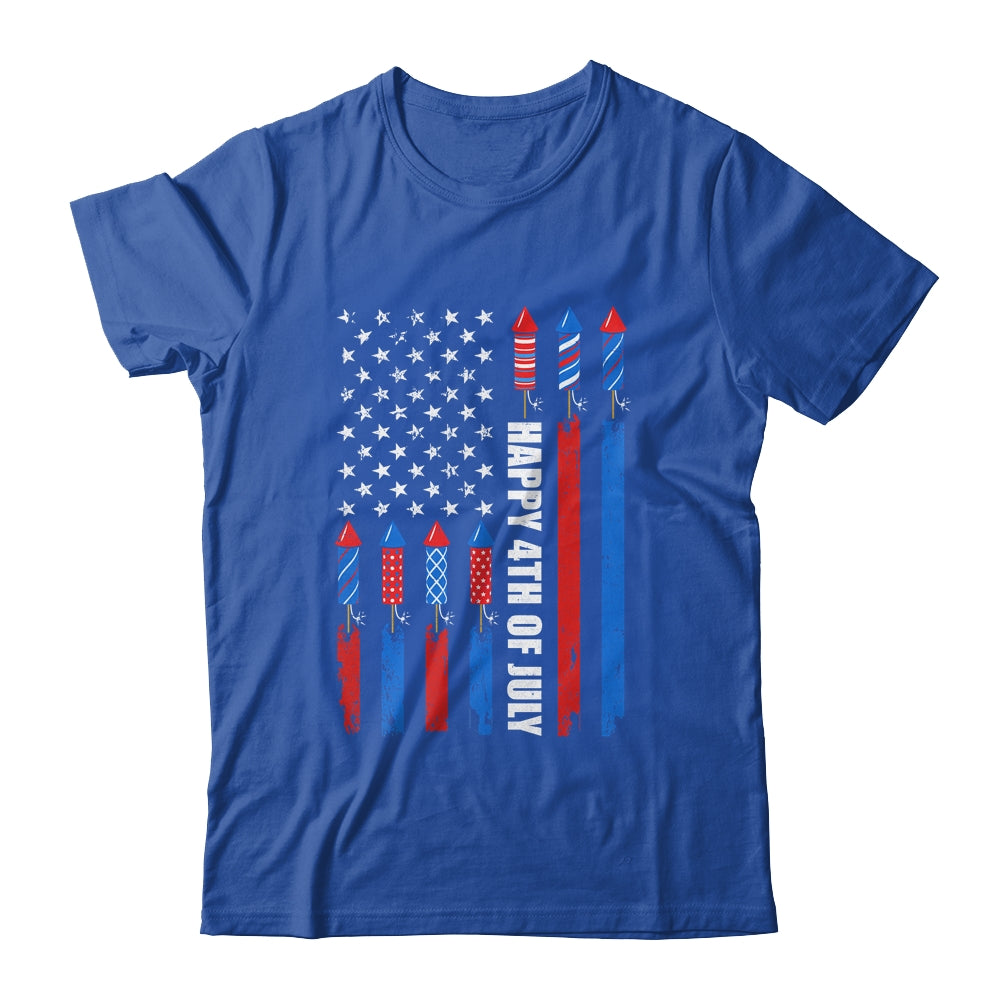 Happy 4th Of July American Flag Fireworks Patriotic Shirt & Tank Top | siriusteestore
