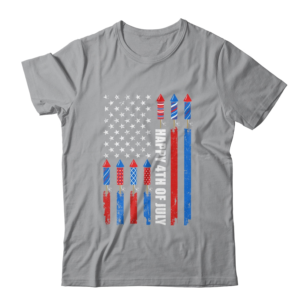 Happy 4th Of July American Flag Fireworks Patriotic Shirt & Tank Top | siriusteestore