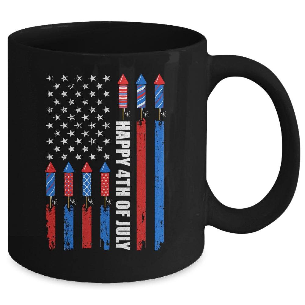 Happy 4th Of July American Flag Fireworks Patriotic Mug | siriusteestore