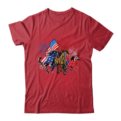 Happy 4th Of July American Flag Red White Horse And Blue Shirt & Tank Top | siriusteestore