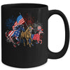 Happy 4th Of July American Flag Red White Horse And Blue Mug | siriusteestore