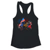 Happy 4th Of July American Flag Red White Horse And Blue Shirt & Tank Top | siriusteestore