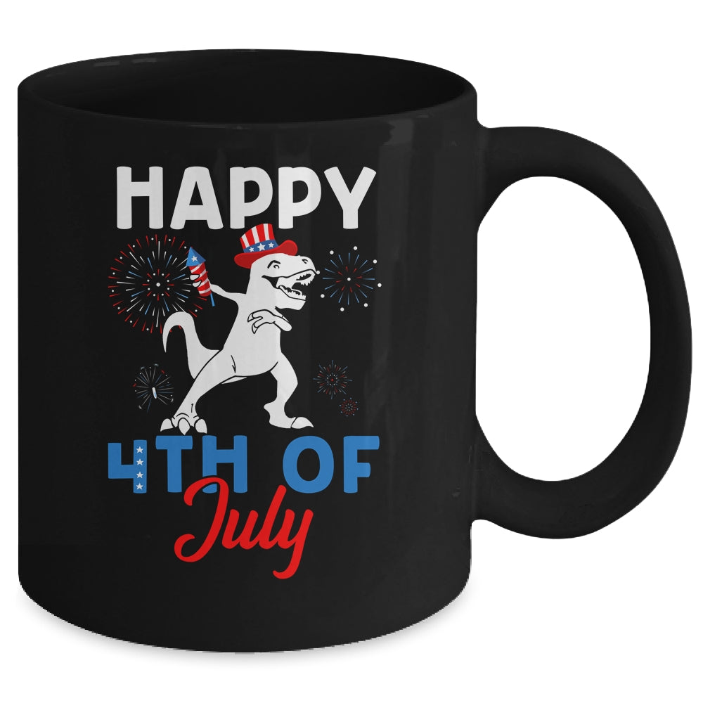 Happy 4th Of July T Rex Patriotic Funny Boys Kids Mug | siriusteestore