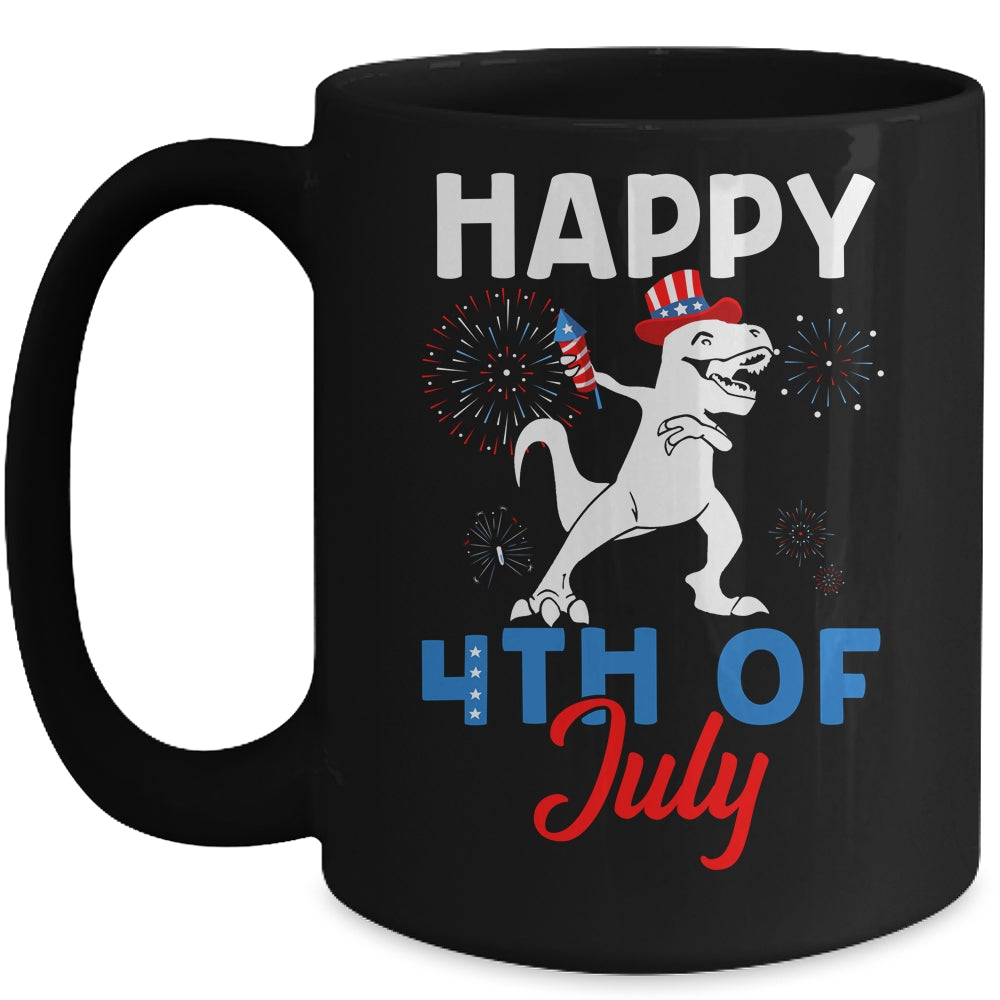 Happy 4th Of July T Rex Patriotic Funny Boys Kids Mug | siriusteestore