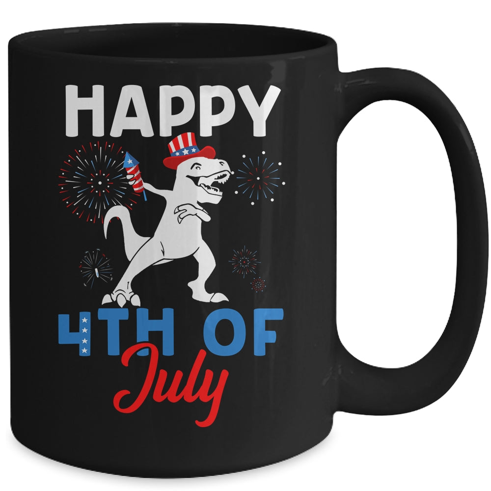 Happy 4th Of July T Rex Patriotic Funny Boys Kids Mug | siriusteestore