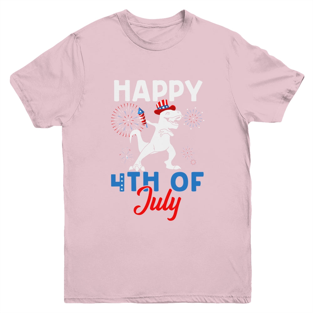 Happy 4th Of July T Rex Patriotic Funny Boys Kids Youth Shirt | siriusteestore